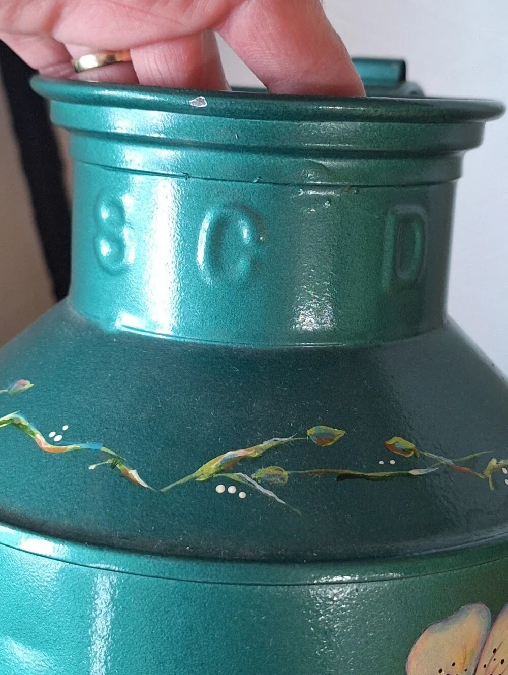 Vintage Hand Painted Bavarian Folk Art Milk Canister By Lorene
